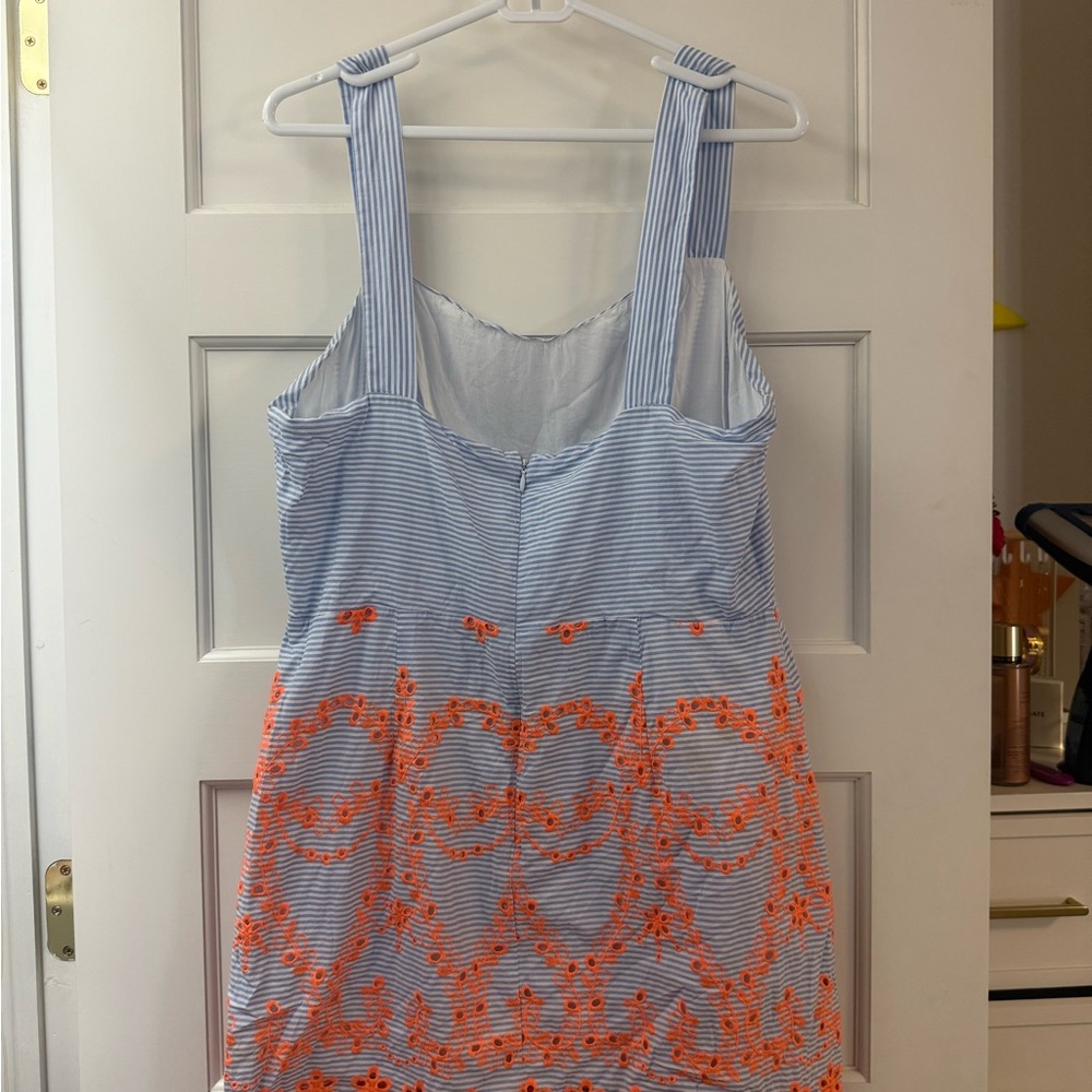 Tularosa Blue and Orange Embroidered Mini Dress - Picture 5 of 7